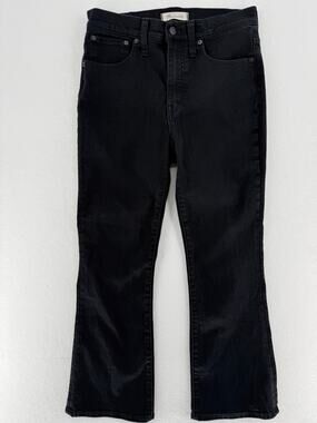 Madewell Cali Demi Boot Jeans Womens 28 Black Mid Rise Stretch Bootcut Denim